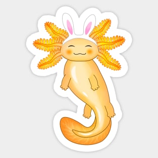 Cute Golden Easter Axolotl Sticker